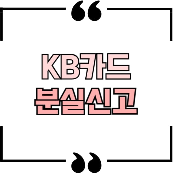 KB카드 분실신고