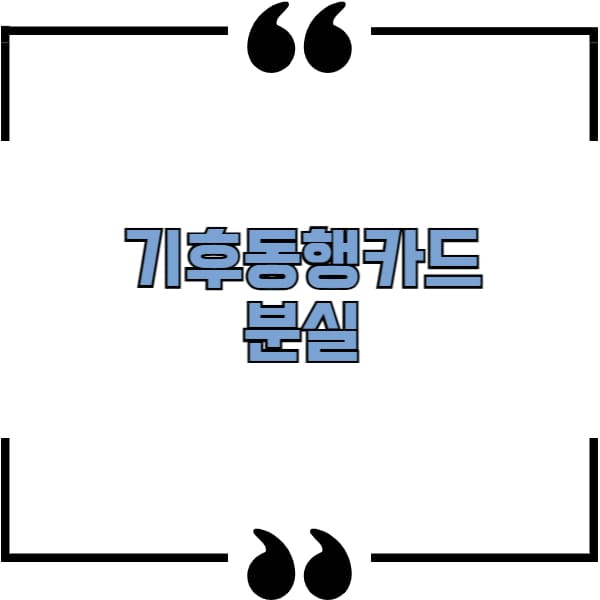 기후동행카드 분실