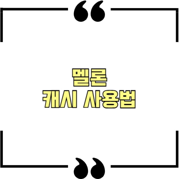 멜론 캐시 사용법