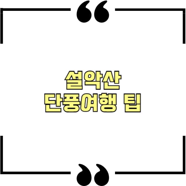 설악산 단풍여행