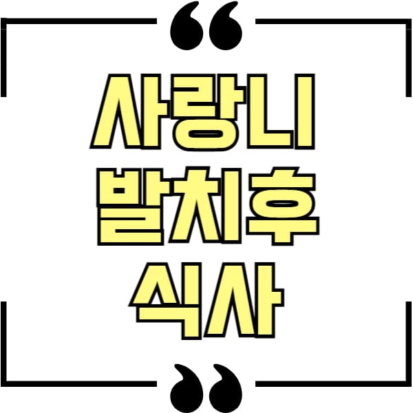 사랑니 발치후 식사