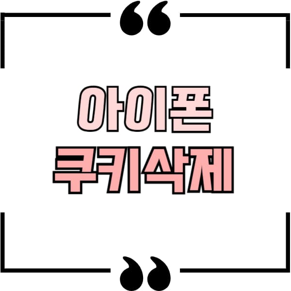 아이폰 쿠키삭제
