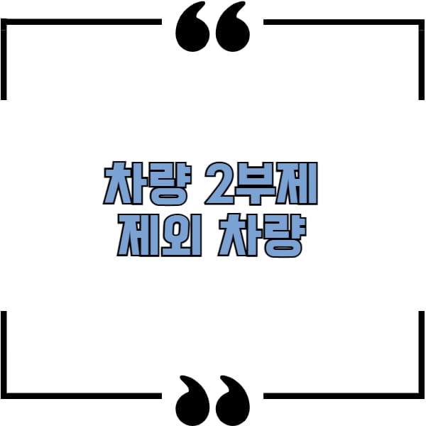 차량 2부제 제외 차량