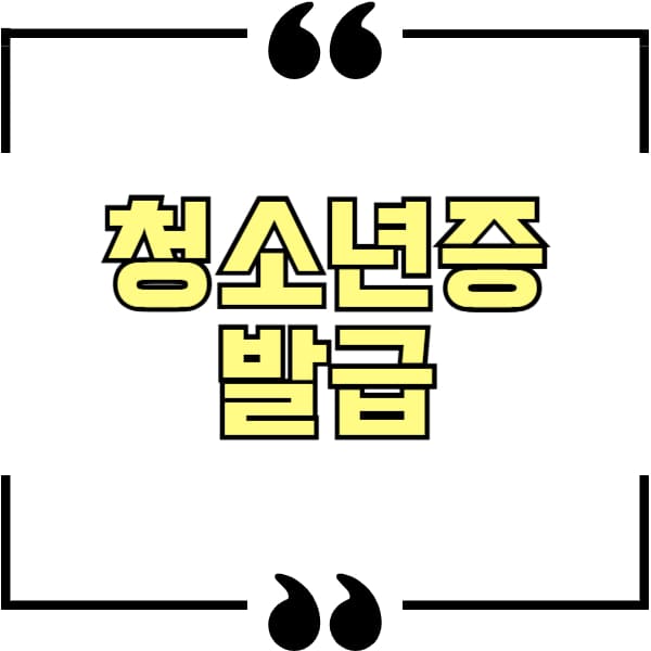 청소년증 발급