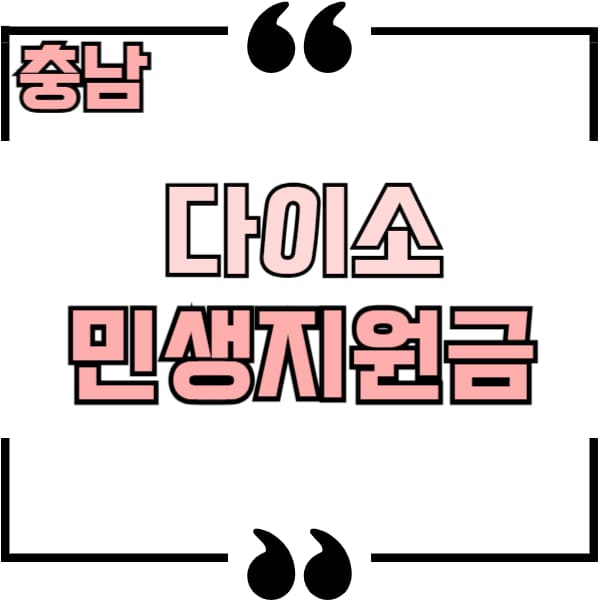 충남 다이소 민생지원금