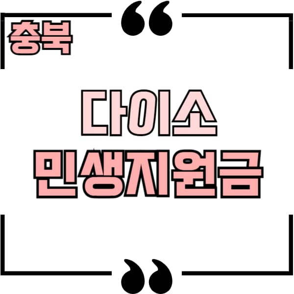 충북 다이소 민생지원금