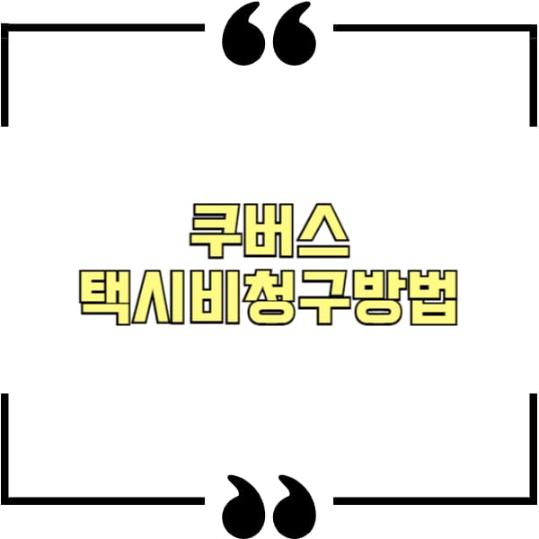 쿠버스 택시비청구방법