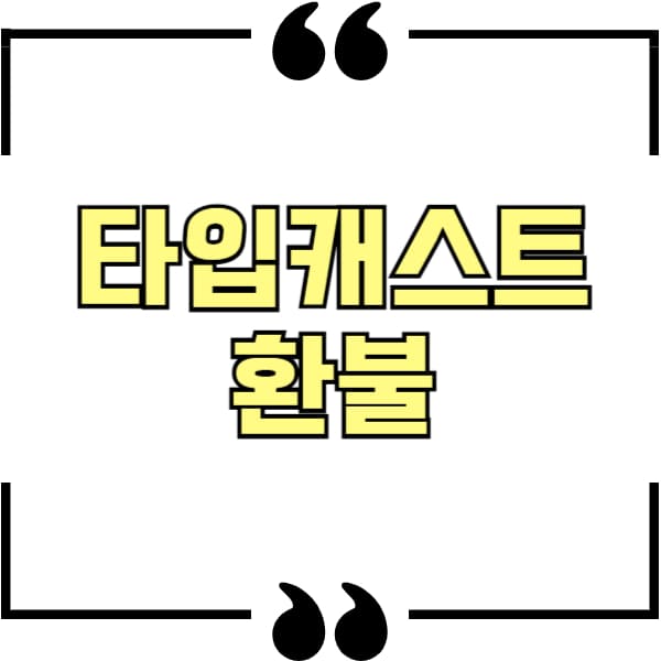 타입캐스트 환불